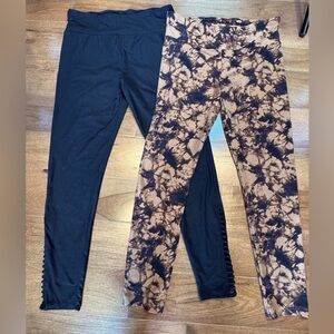NWOT NO BOUNDARIES Black and Brown Tie-Dye Leggings Set